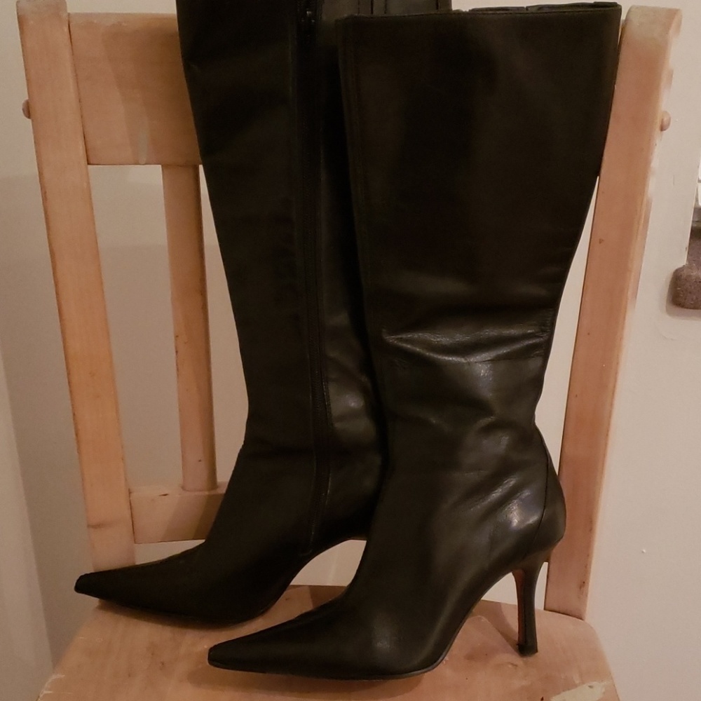 Charles David 3 inch heel leather soled Black boot